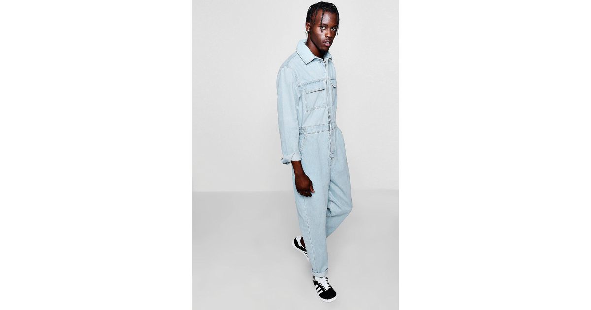 long sleeve denim boiler suit