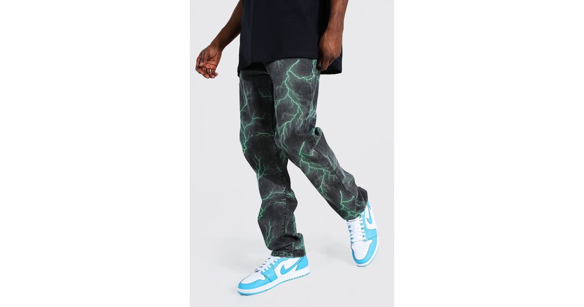 BoohooMAN Denim Relaxed Fit Lightning 