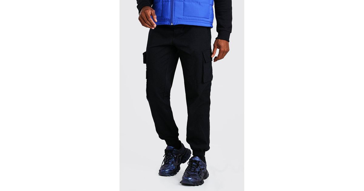 boohooman black cargo pants