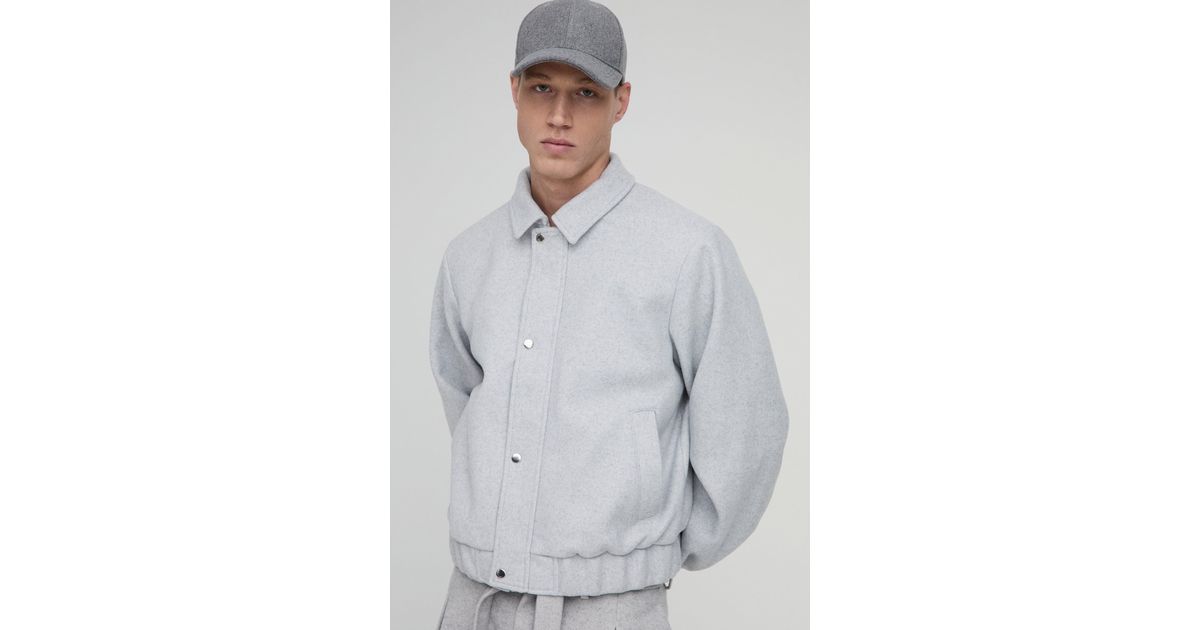 Oversized Washed Stencil Spray Graphic Harrington Jacket