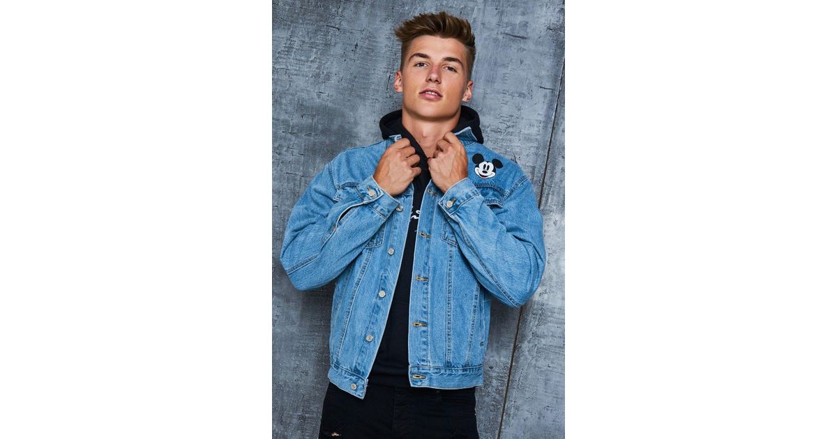 Boohoo Disney Blue Denim Jacket With 