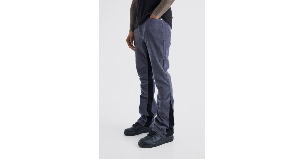 Fixed Waist Relaxed Multi Cargo Popper Hem Cord Trouser