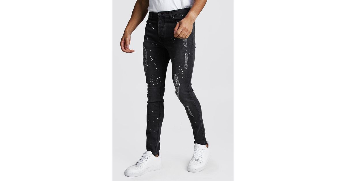 BoohooMAN Denim Super Skinny Distressed 