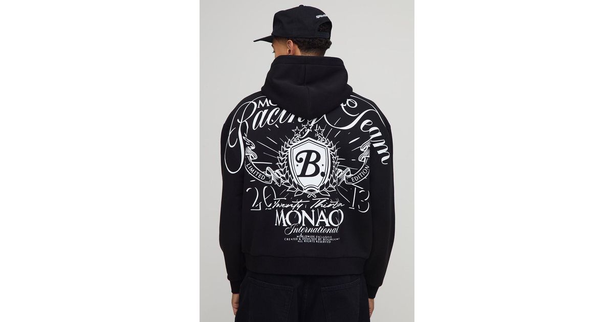 Seam Racing BoohooMAN Oversized Boxy Over Seam Racing Team Printed Hoodie in Black ...