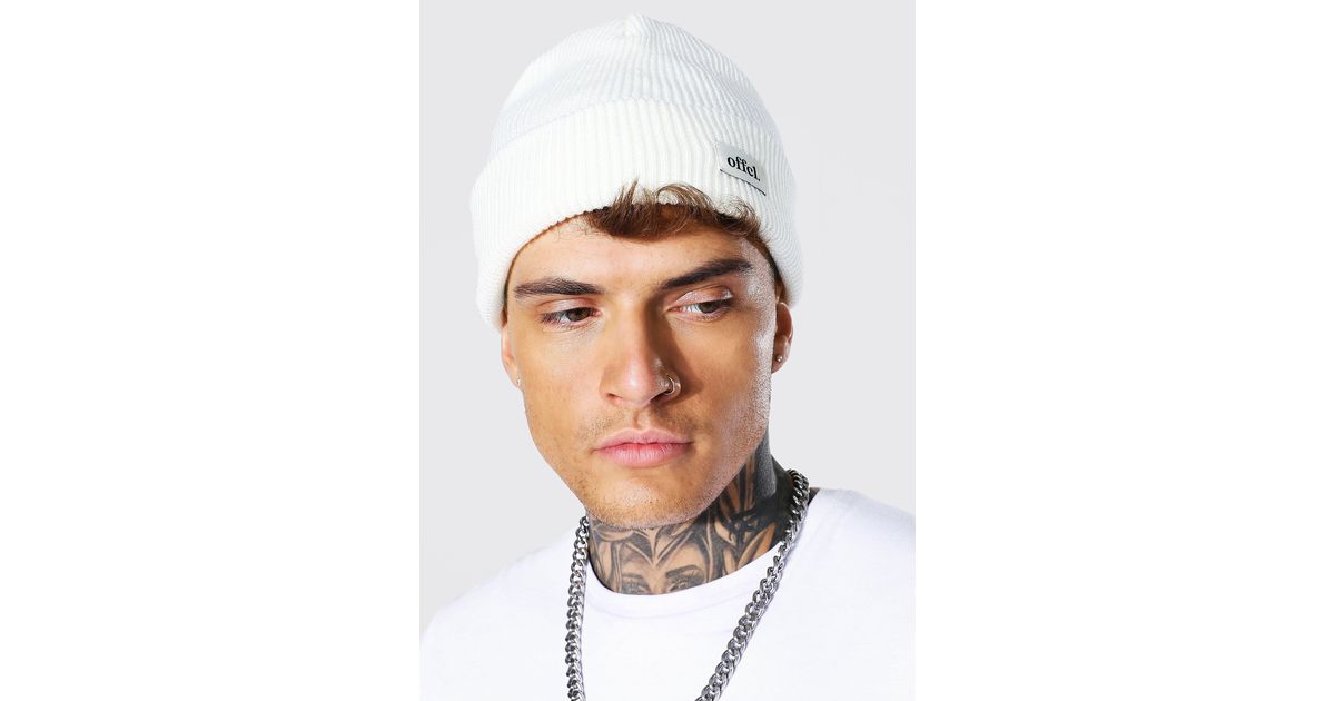 BoohooMAN Synthetic Man Woven Skater Beanie for Men - Lyst