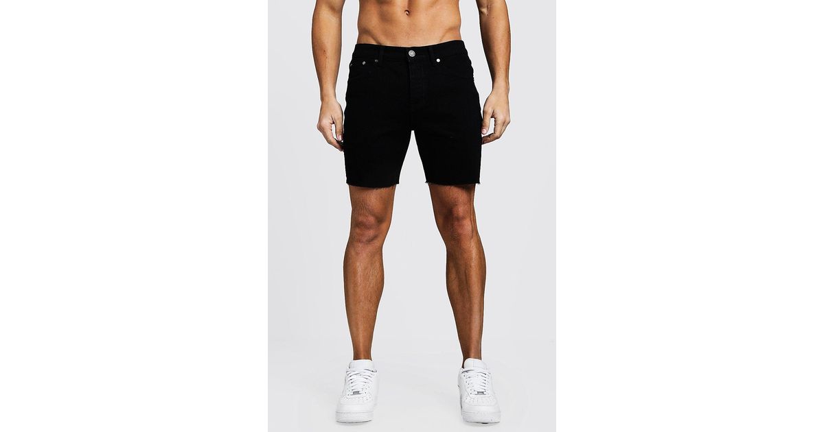 boohooman denim shorts