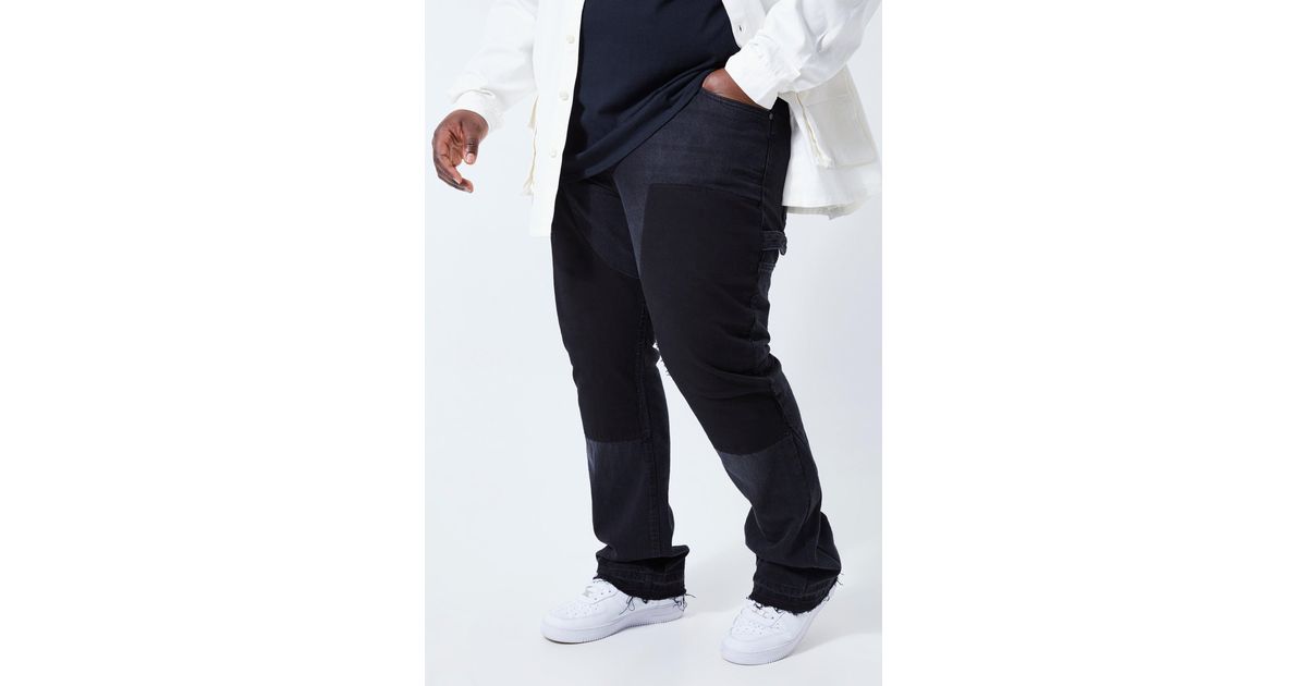 BoohooMAN Plus Slim Flare Carpenter Gusset Jeans in Blue for Men Lyst