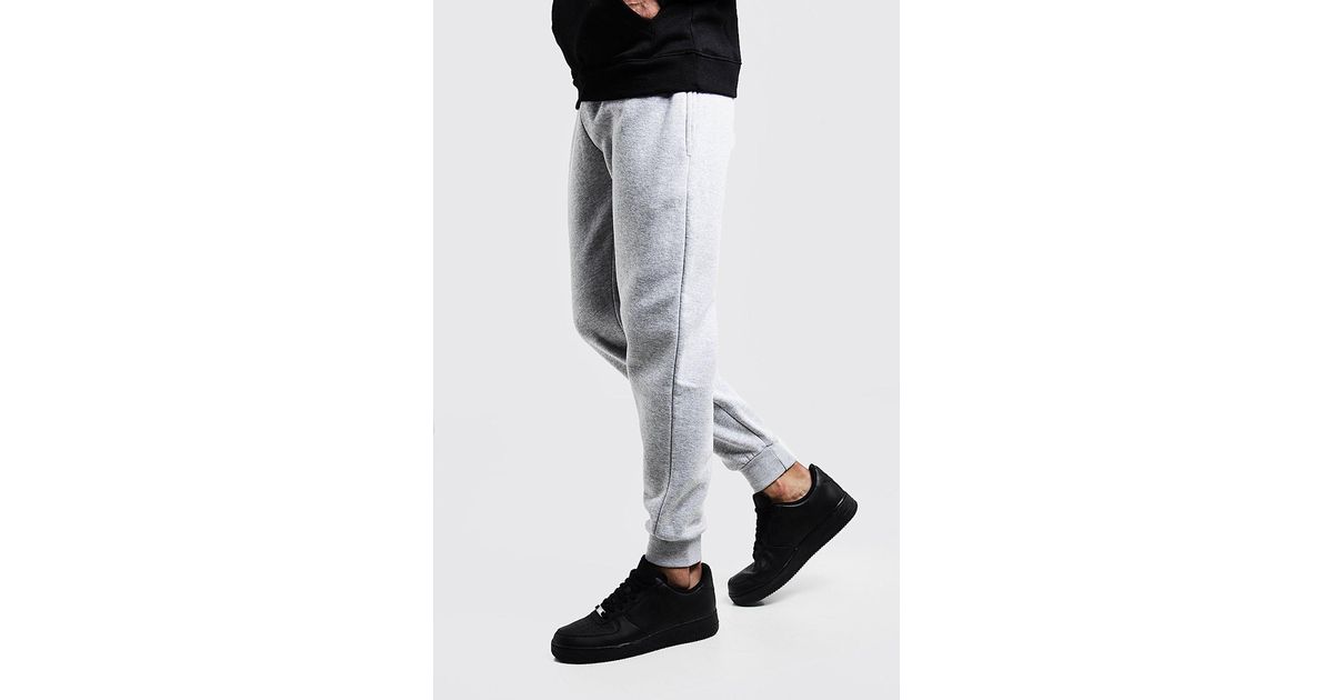 grey joggers boohooman