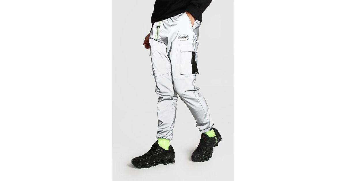 boohooman reflective joggers