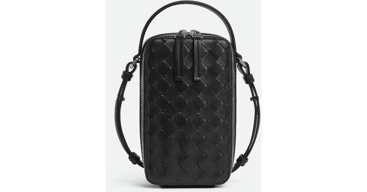 メンズ Bottega Veneta ゲッタウェイ フォンポーチ ブラック | Lyst