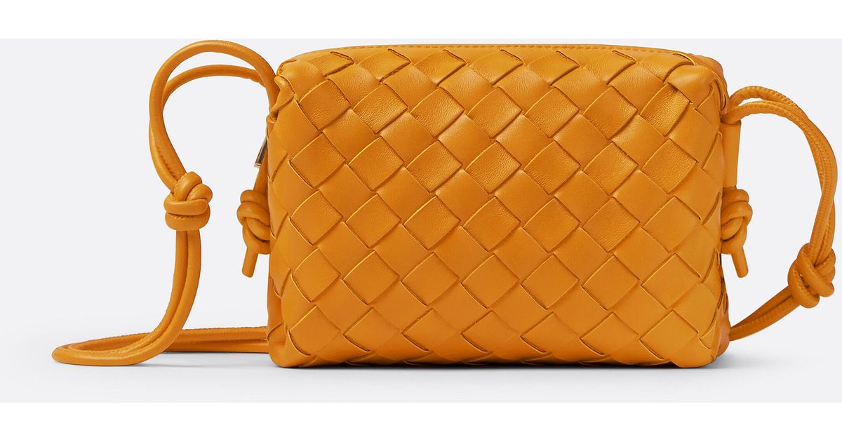 Bottega Leather Mini Loop Camera Bag in Orange Lyst