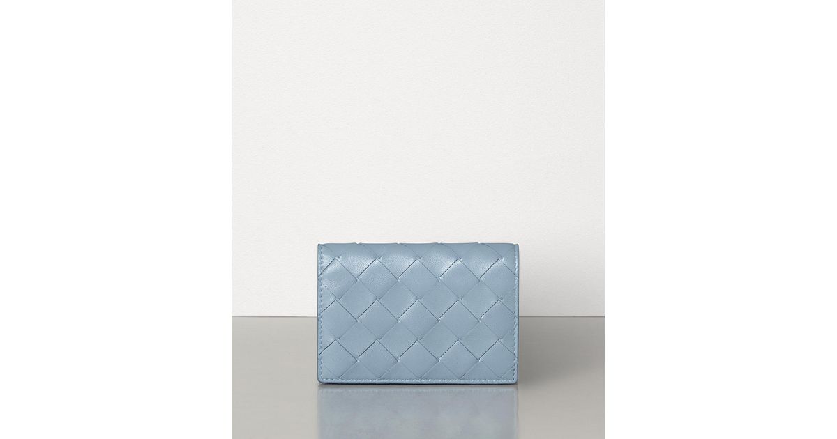 Bottega Veneta Leather Card Case in Ice (Blue) - Lyst