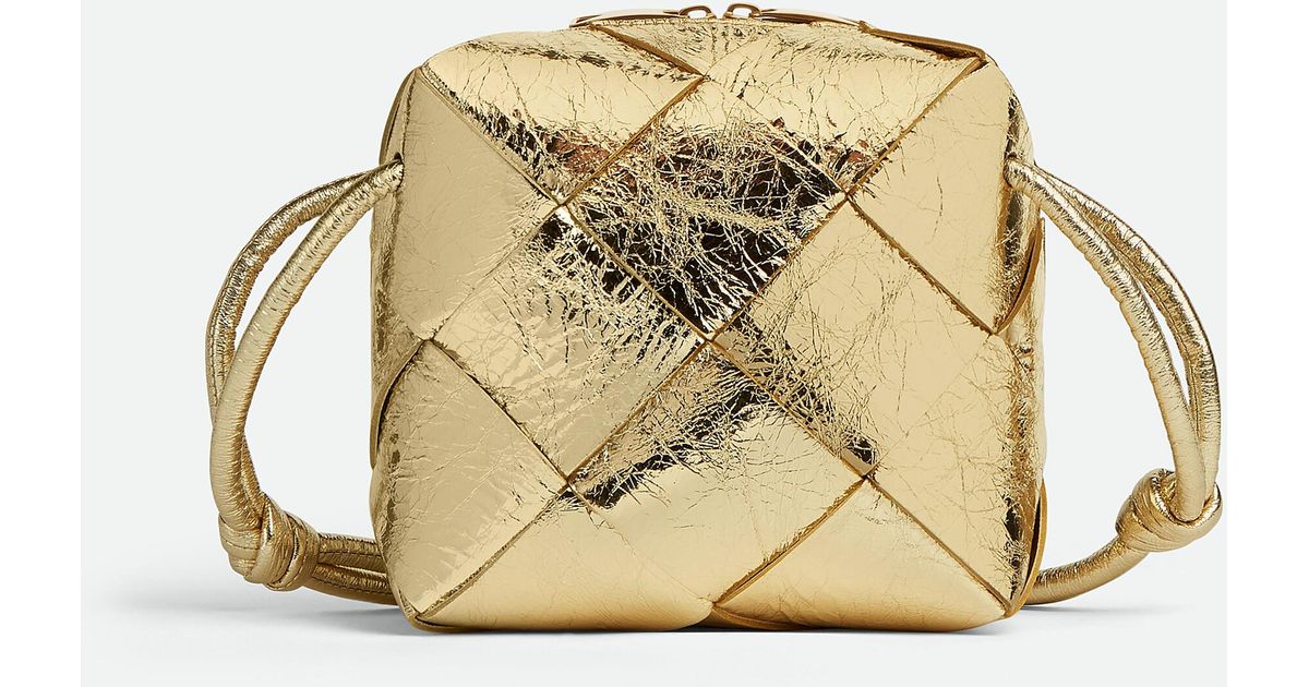 Bottega Mini Cassette Camera Bag in Metallic Lyst