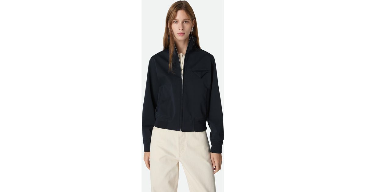 Bottega Veneta Bonded Tech Wool Blouson in Blue | Lyst