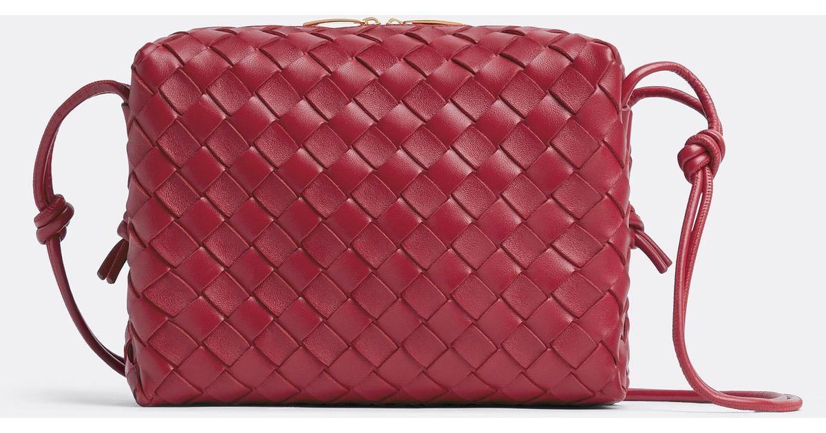 Bottega Leather Small Loop Camera Bag in Red Lyst