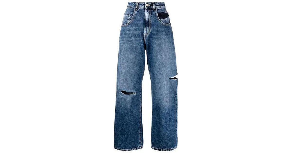 ICON DENIM Poppy Darck Wide Leg Jeans in Blue | Lyst
