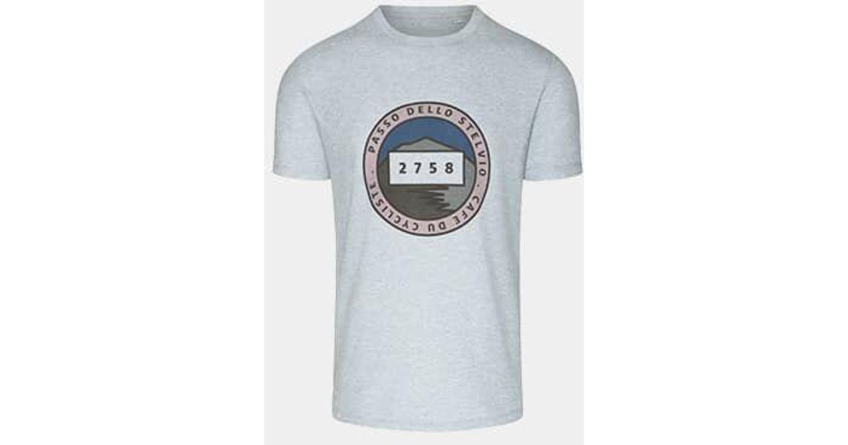 Caf du Cycliste Unisex Col Series T shirt in Gray Lyst