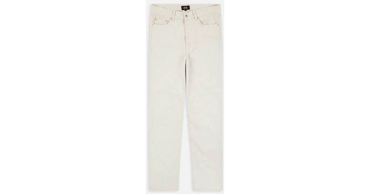 Stan Ray Beige Wide Five Pokets Jeans in White for Men | Lyst