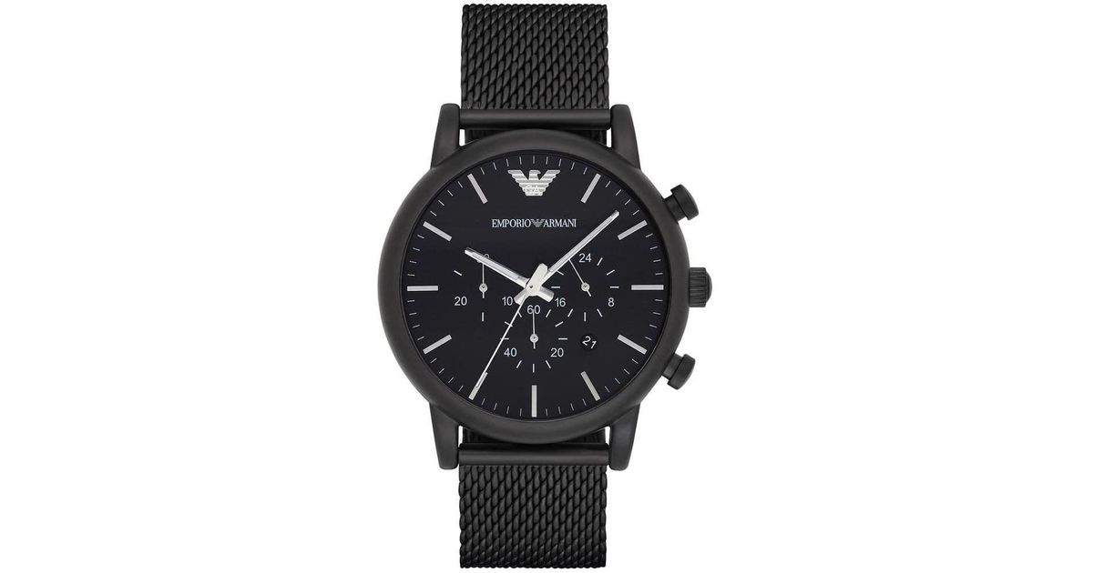 Emporio Armani Ar1968 Dial Chronograph Watch in Black | Lyst UK
