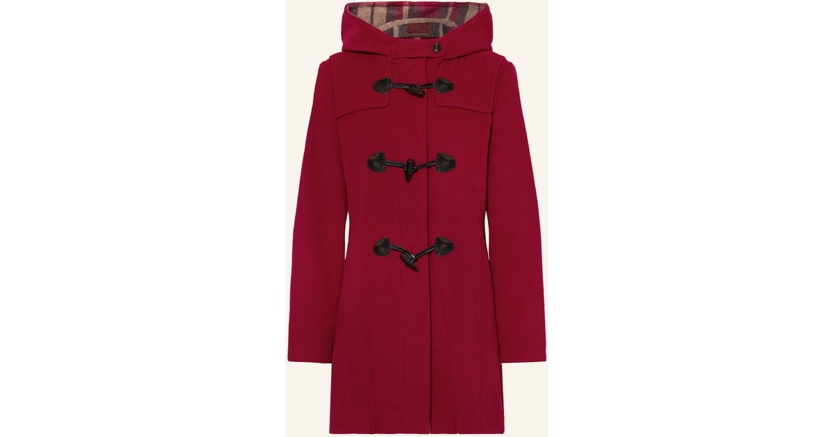 Dufflecoat Damen Rot Mantel Rot Red Damen Dufflecoat Rot Short