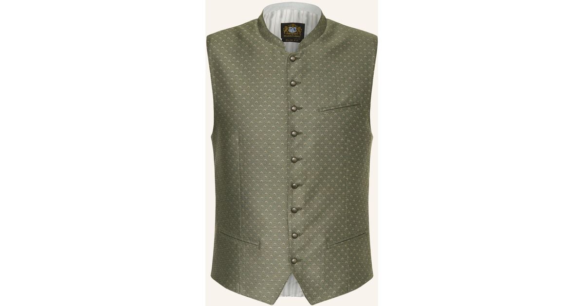 hammerschmid Trachtenweste NIKLAS Slim Fit in Grün für Herren