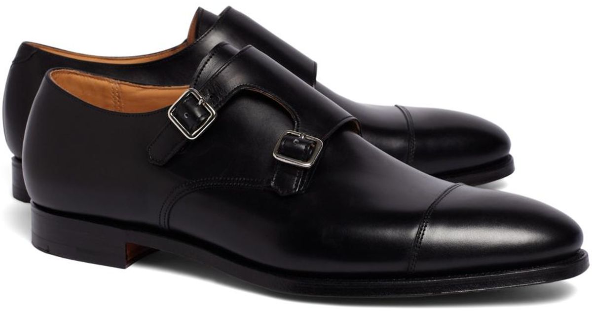 Brooks Brothers Leather Peal & Co. Double Monk Strap Shoes in Black for ...
