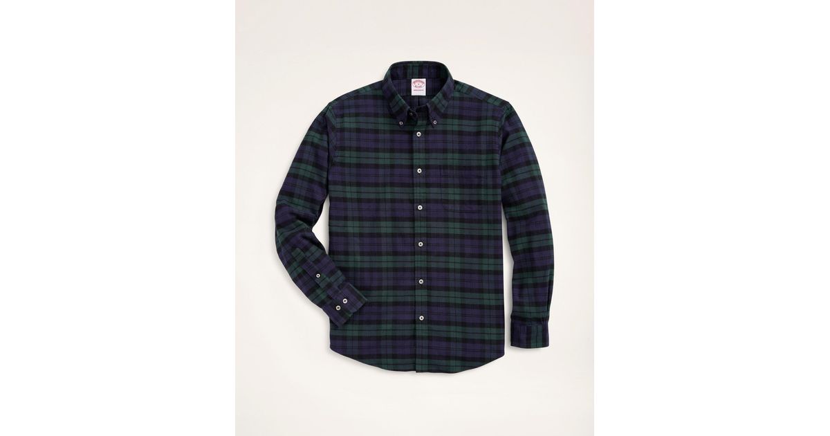 Brooks Brothers Madison Relaxedfit Portuguese Flannel Shirt in Navy