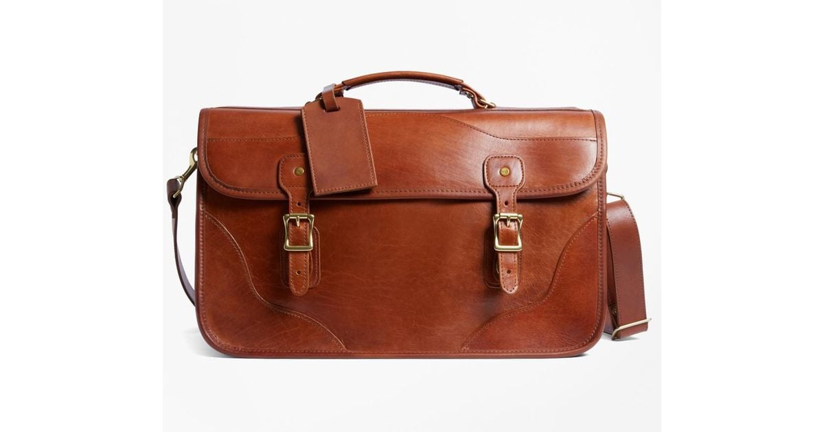 Brooks Brothers Brown J W Hulme Leather Doent Briefcase For Men Brooks Brothers Brown J W Hulme Leather Doent Briefcase For Men