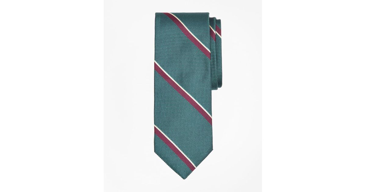 Brooks Brothers Silk Wide Stripe Tie in Green for Men Lyst