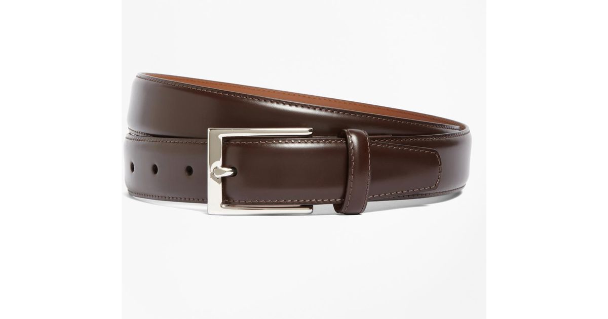 Lyst - Brooks Brothers Silver Buckle Leather Dress Belt in Brown for Men