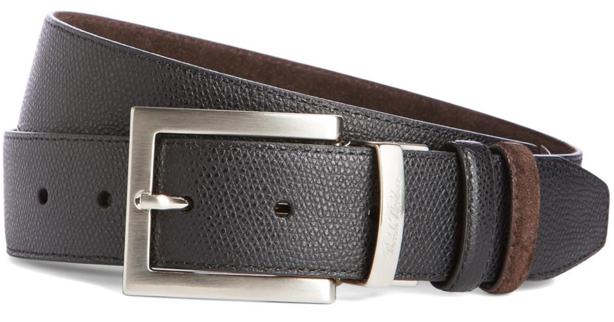 Brooks Brothers Leather Reversible Belt in Black for Men Lyst