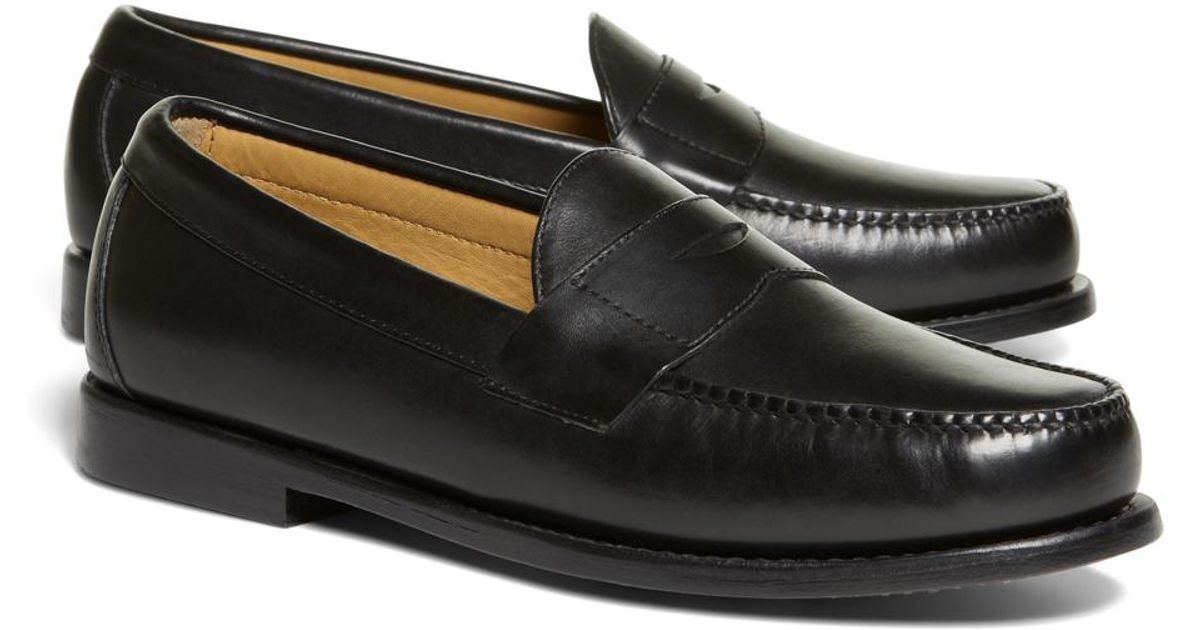 Brooks Brothers Classic Penny Loafers in Black for Men Lyst