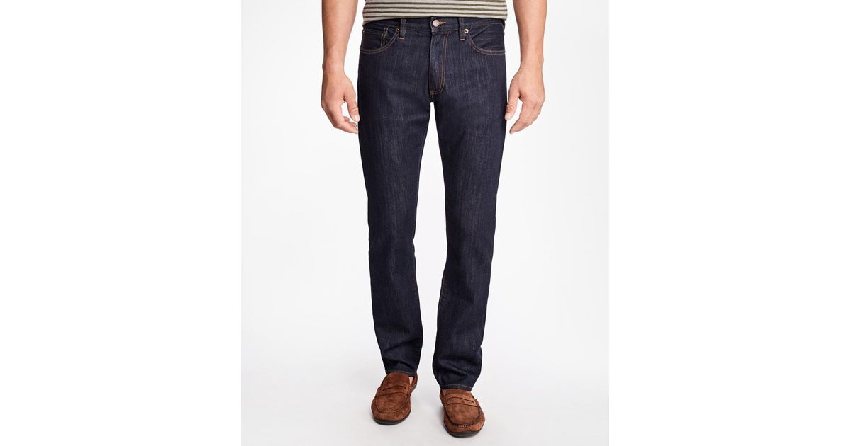 Brooks Brothers Supima Stretch Denim Slim Fit Jeans in Dark Rinse (Blue