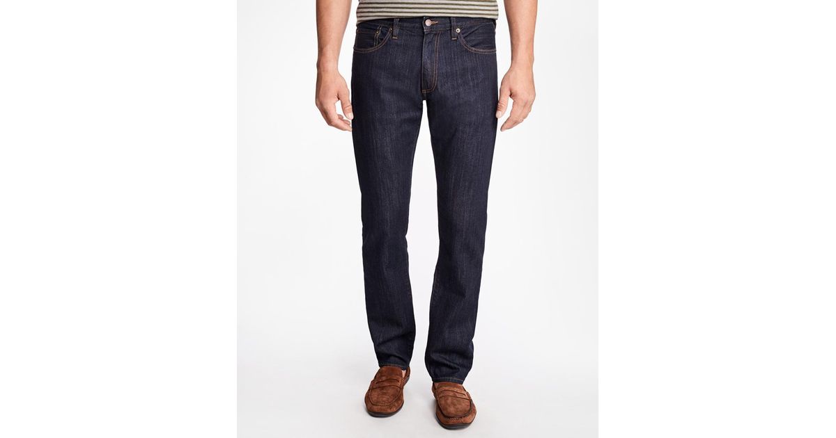 Brooks Brothers Supima Stretch Denim Slim Fit Jeans in Dark Rinse (Blue ...