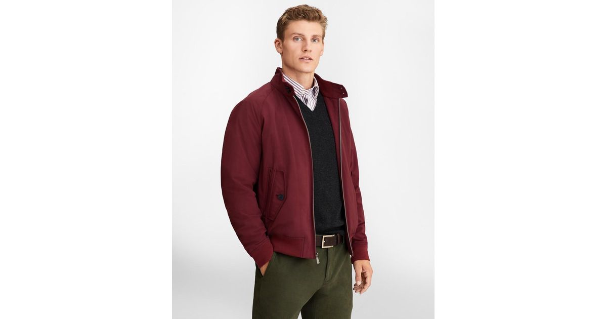 Brooks Brothers Synthetic Vintage Bomber Jacket In Burgundy (Red) For ...