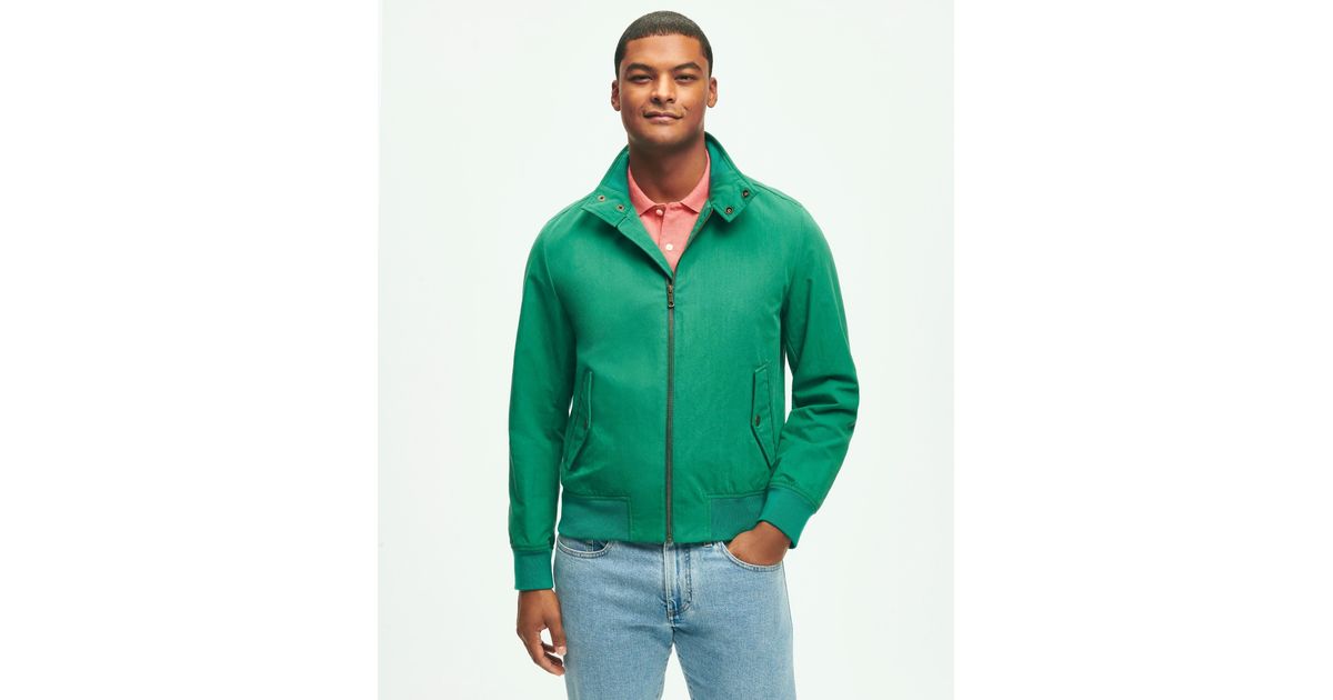 Brooks Brothers Harrington Jacket In Cotton Blend in Green for Men Lyst