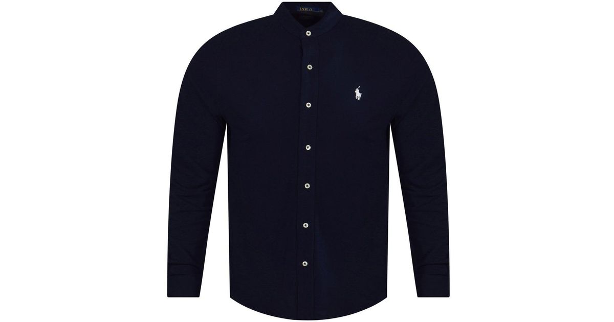 ralph lauren grandad collar t shirt