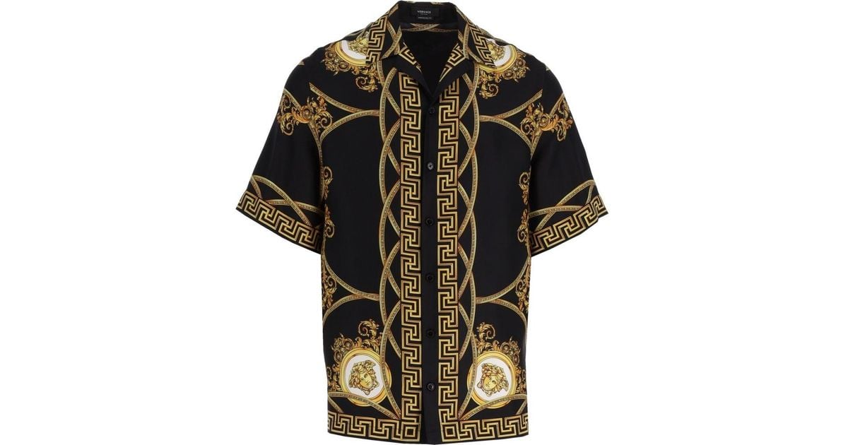 Versace short sale sleeve silk shirt