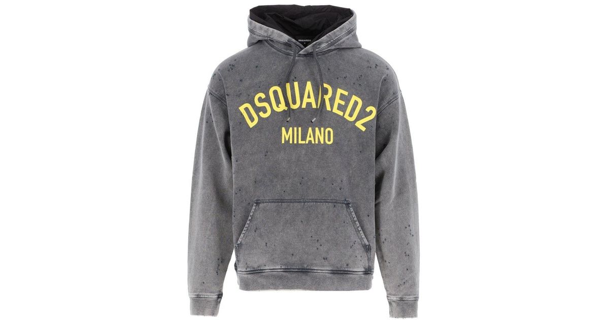 DSquared² Grey & Yellow Milano Hoodie in Green for Men | Lyst