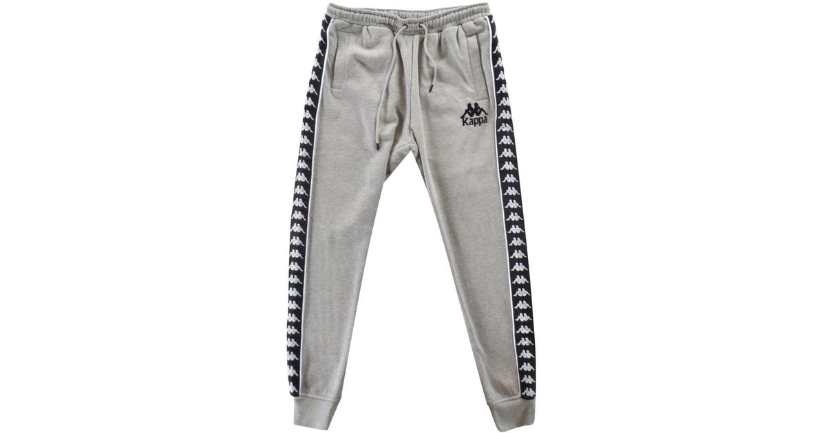 Kappa Grey/black Logo Sweatpants in Gray for Men - Lyst
