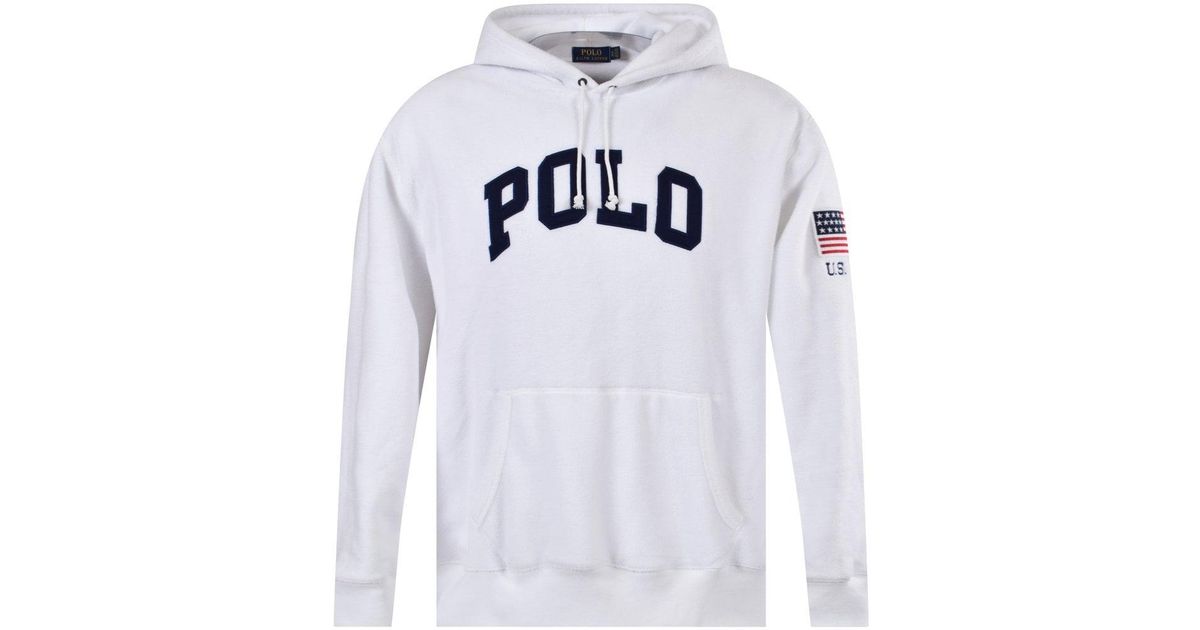 polo hoodie white
