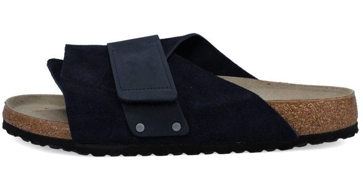 Birkenstock Suede Kyoto Sandals in Midnight (Blue) for Men - Lyst