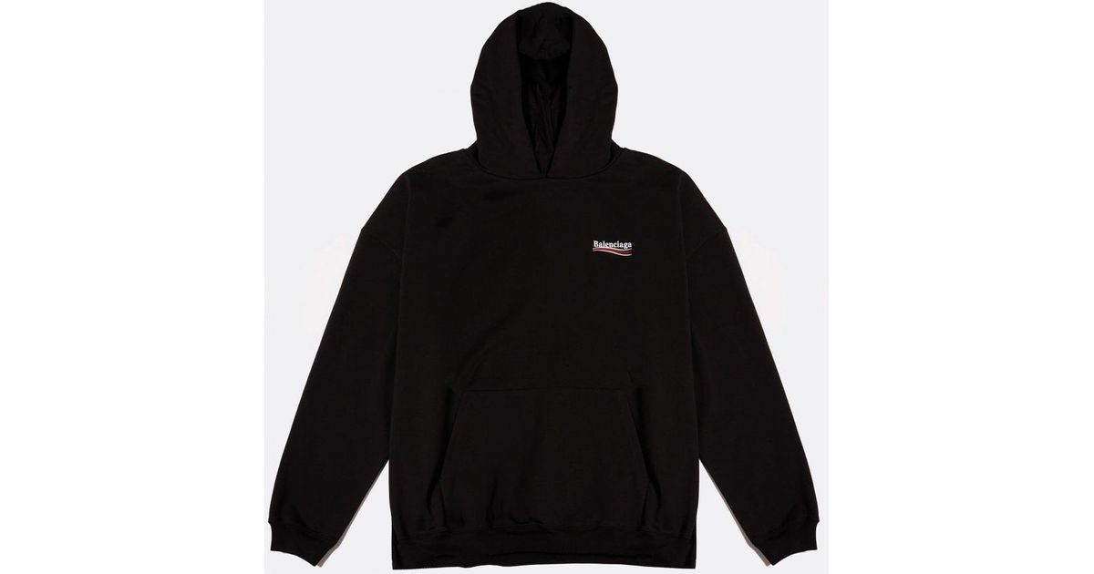 balenciaga black campaign logo hoodie