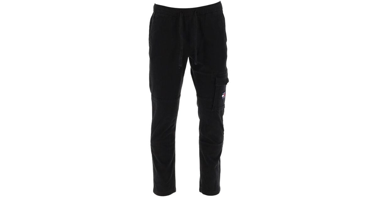 Tommy Hilfiger Denim Cargo Trousers in Black for Men Lyst