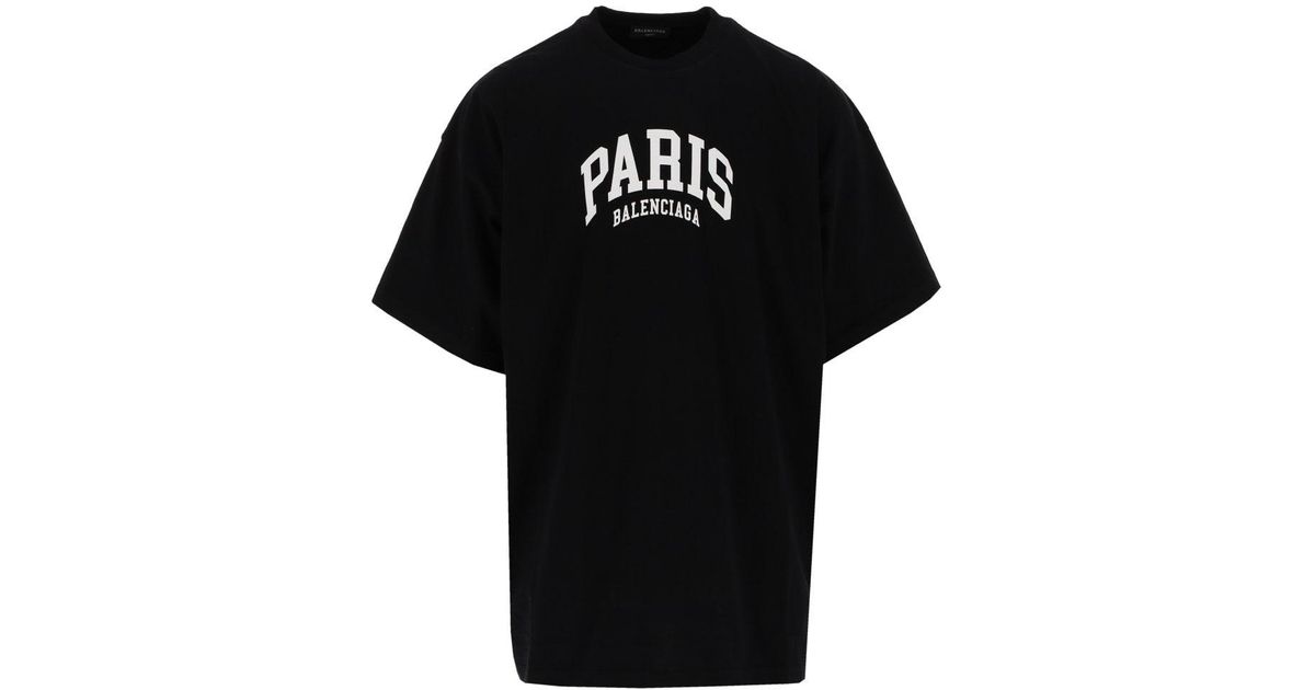 Balenciaga Cotton Black & White Cities Series Paris Oversized T-shirt ...