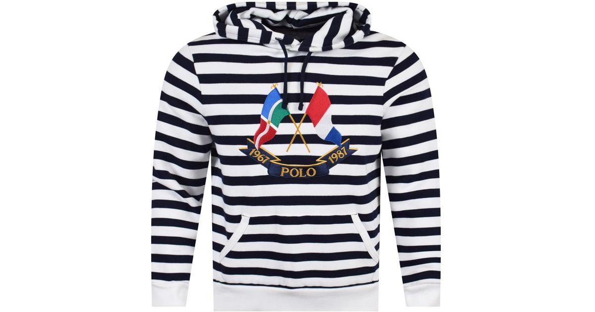 ralph lauren striped hoodie
