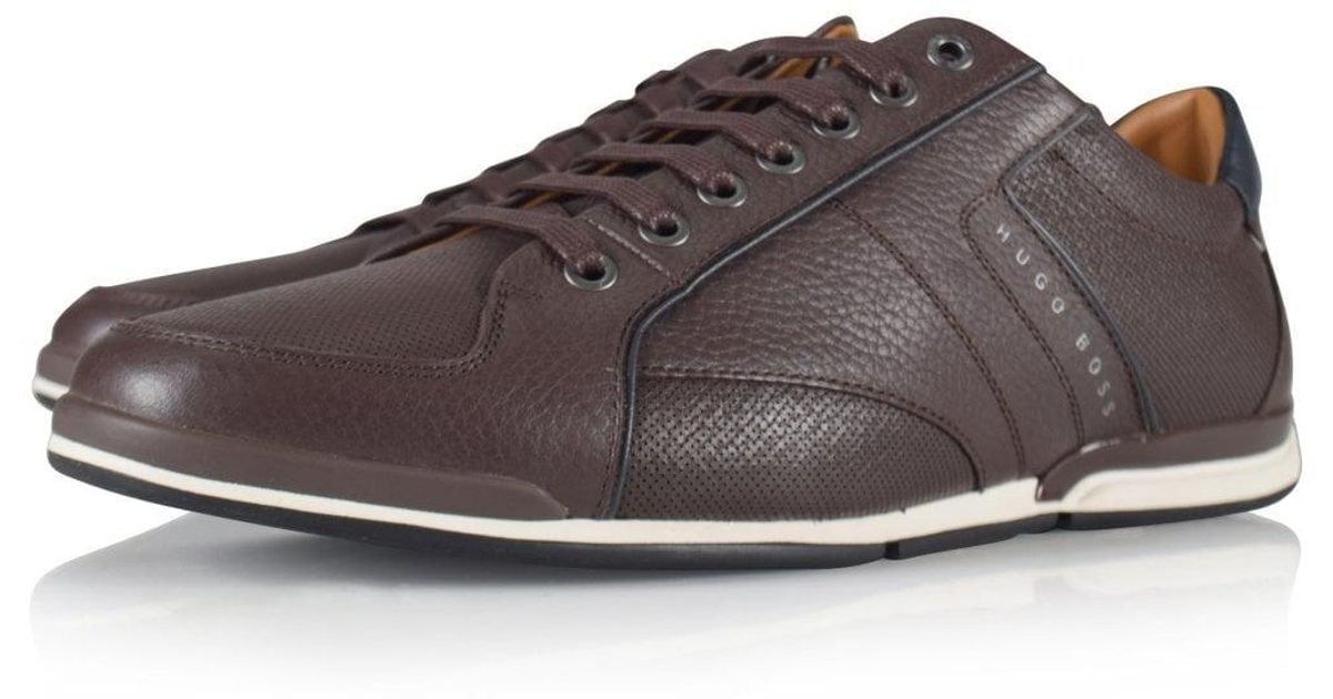 BOSS by HUGO BOSS Casual Dark Brown Saturn Lowp Trainers for Men | Lyst