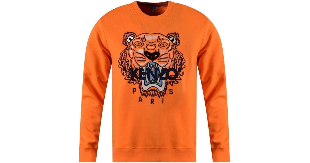 KENZO Orange Tiger Sweatshirt for Men 