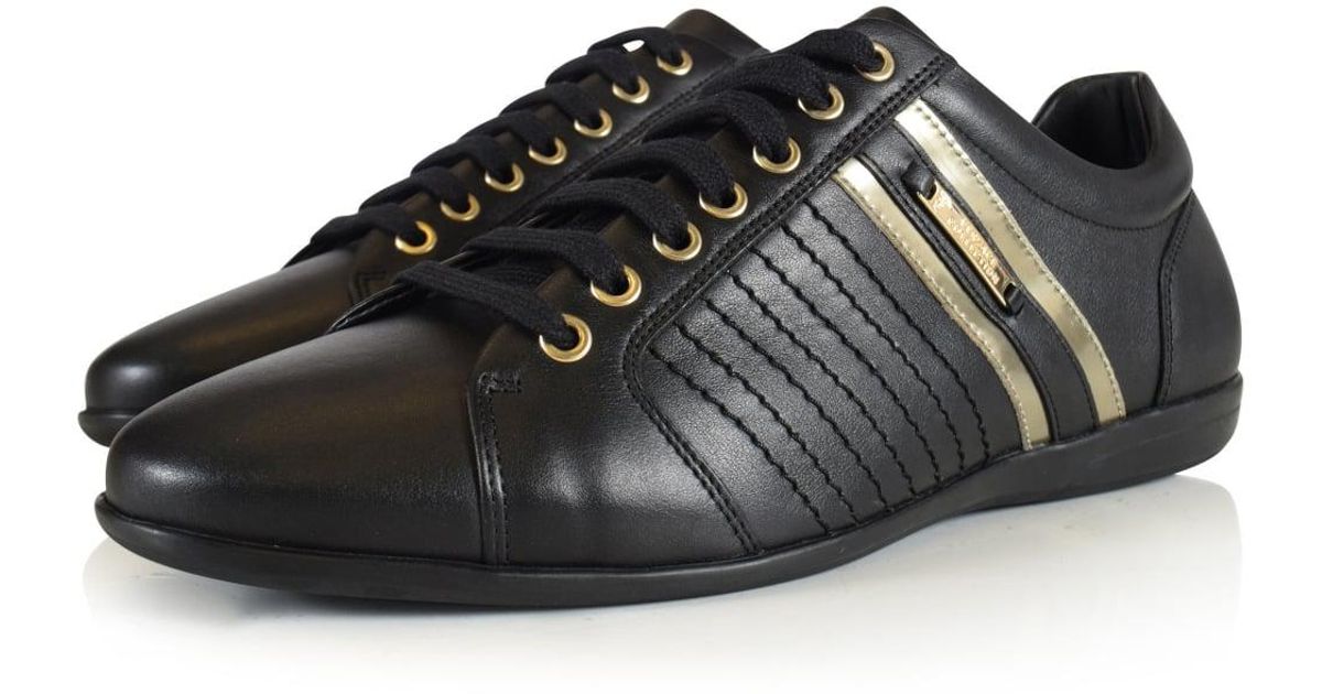 versace black and gold trainers