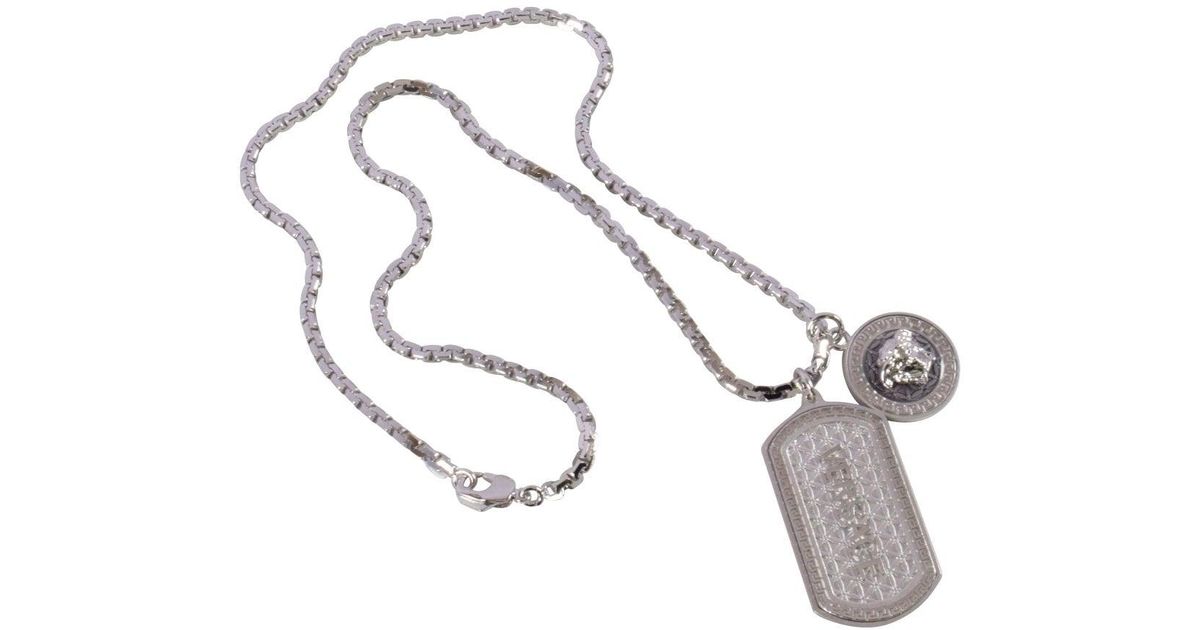 Versace Silver Medusa Necklace With Tag 